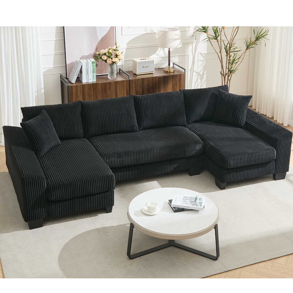 114' Sleeper Sofa,U Shaped Sofa , Pull Out Bed,Convertible Oversize 2