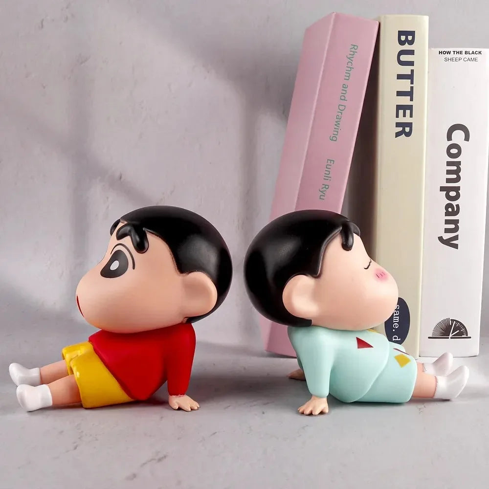 Crayon Shin-Chan Figures Phone Holder Kawaii Anime Desktop Ornaments