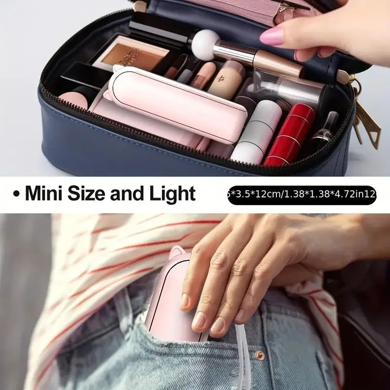 Portable Mini Fan, USB Rechargeable, 3-speed Adjustable, Foldable