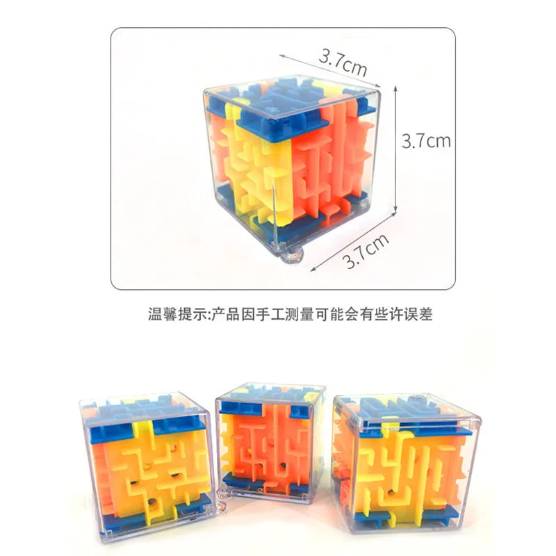 Mini 3D Maze Magic Cube Six-sided Transparent Puzzle Speed Cube