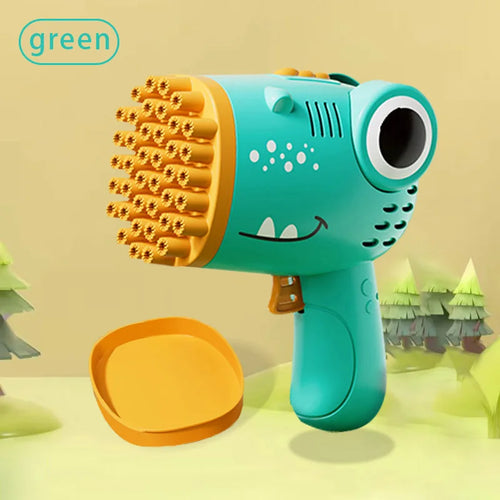 40 Hole Dinosaur Bubble Handheld Bubble Machine, Electric Bubble Gun