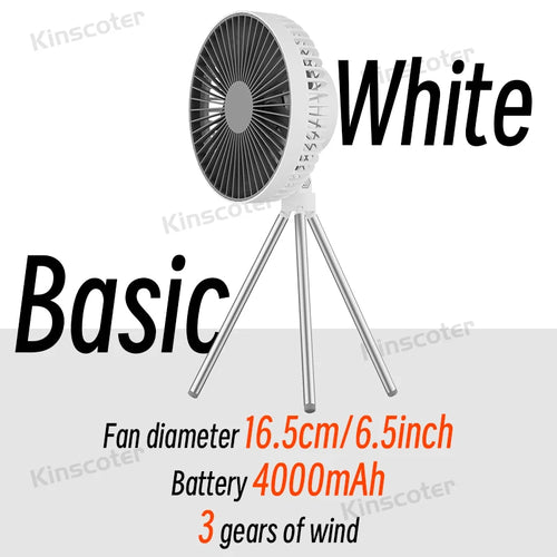 10000mAh Camping Fan Rechargeable Desktop Portable Air Circulator