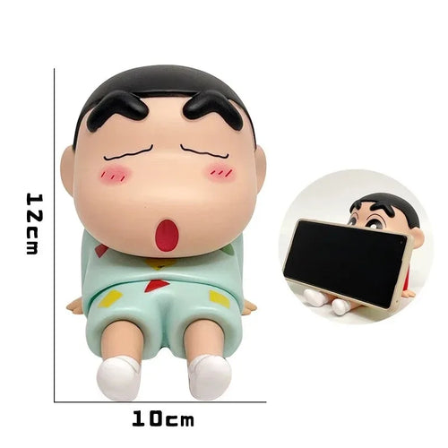 Crayon Shin-Chan Figures Phone Holder Kawaii Anime Desktop Ornaments