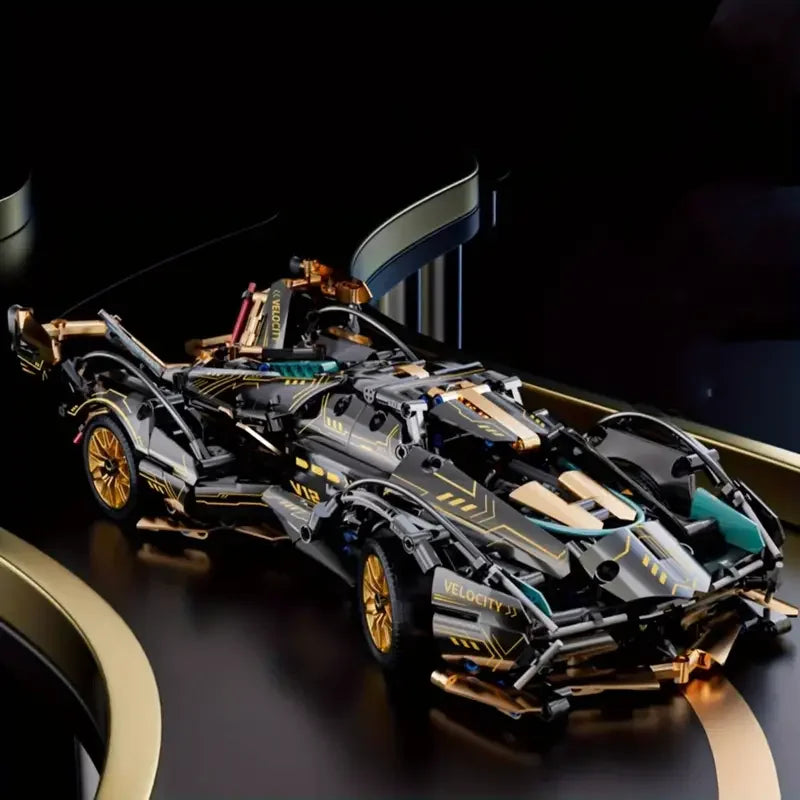 1638-Piece Racing Car Building Block Set - High-Quality DIY