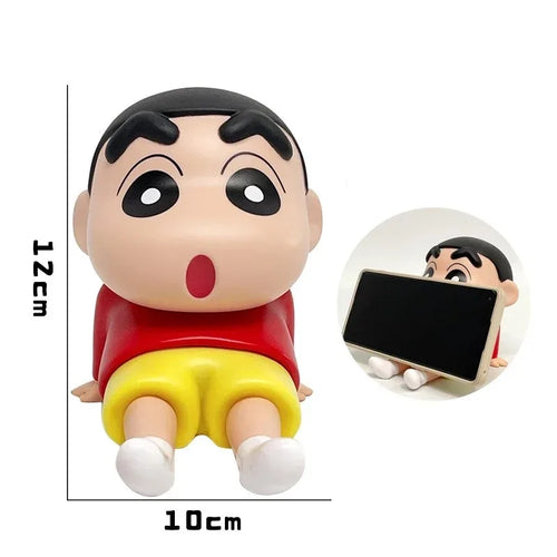 Crayon Shin-Chan Figures Phone Holder Kawaii Anime Desktop Ornaments