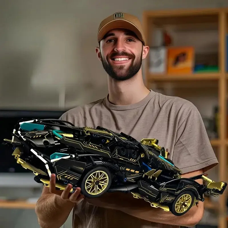 1638-Piece Racing Car Building Block Set - High-Quality DIY