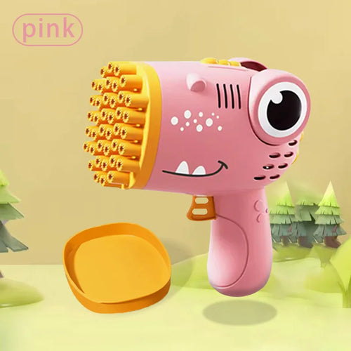 40 Hole Dinosaur Bubble Handheld Bubble Machine, Electric Bubble Gun