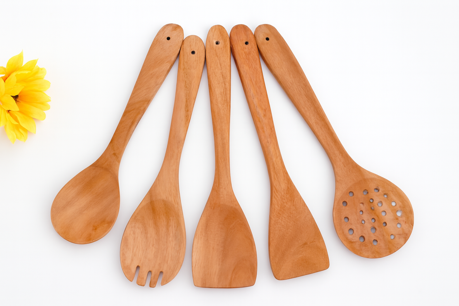 5-Piece Wooden Kitchen Utensil Set
