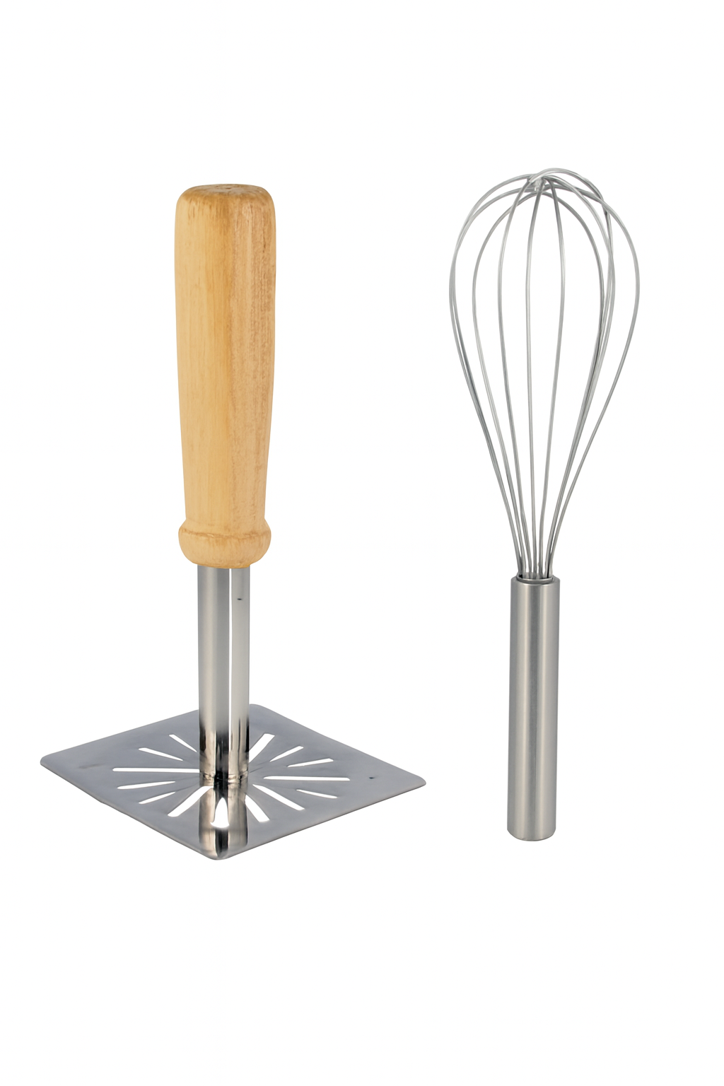 Stainless Steel Whisk & Masher Set – Dual Kitchen Tools
